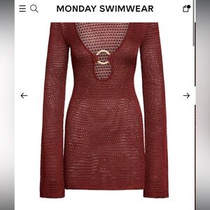 MONTEGO MINI DRESS - BURGUNDY TREBLE KNIT